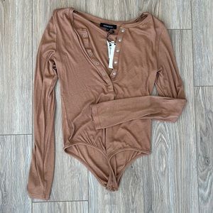 NWT long sleeve tan bodysuit